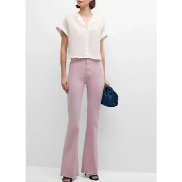 NWT Veronica Beard Beverly Skinny Flare Jeans SZ 24 NWT 248 BARELY ORCHID IRRG - Picture 4 of 11